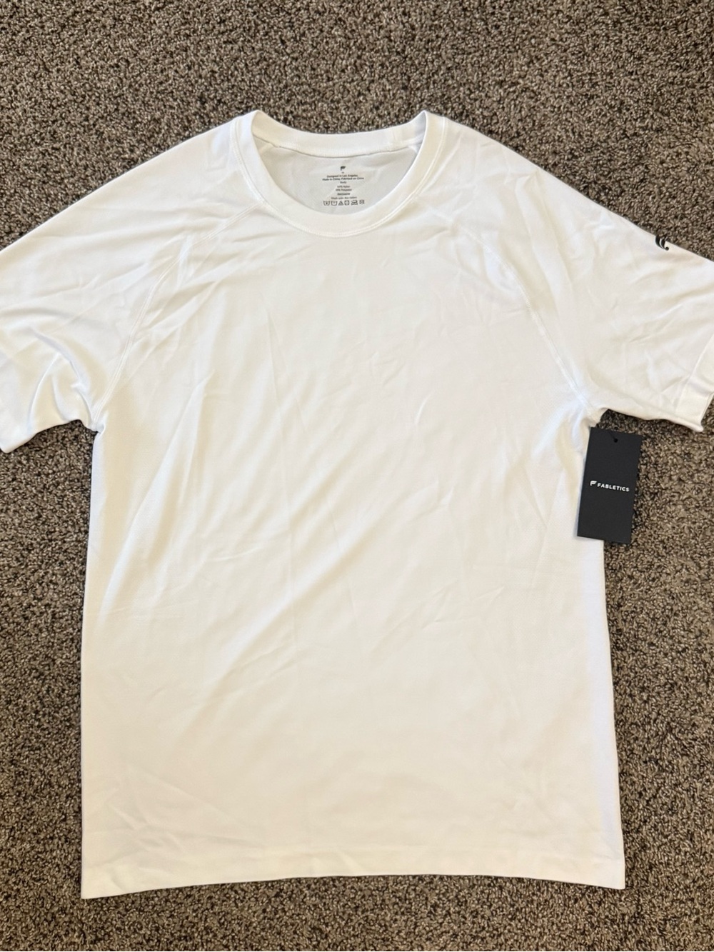 Fabletics Men's White Short Sleeve Crew Tee